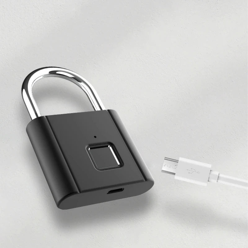 Smart Fingerprint Padlock - Waterproof Biometric Fingerprint Keyless Lock USB Rechargeable 