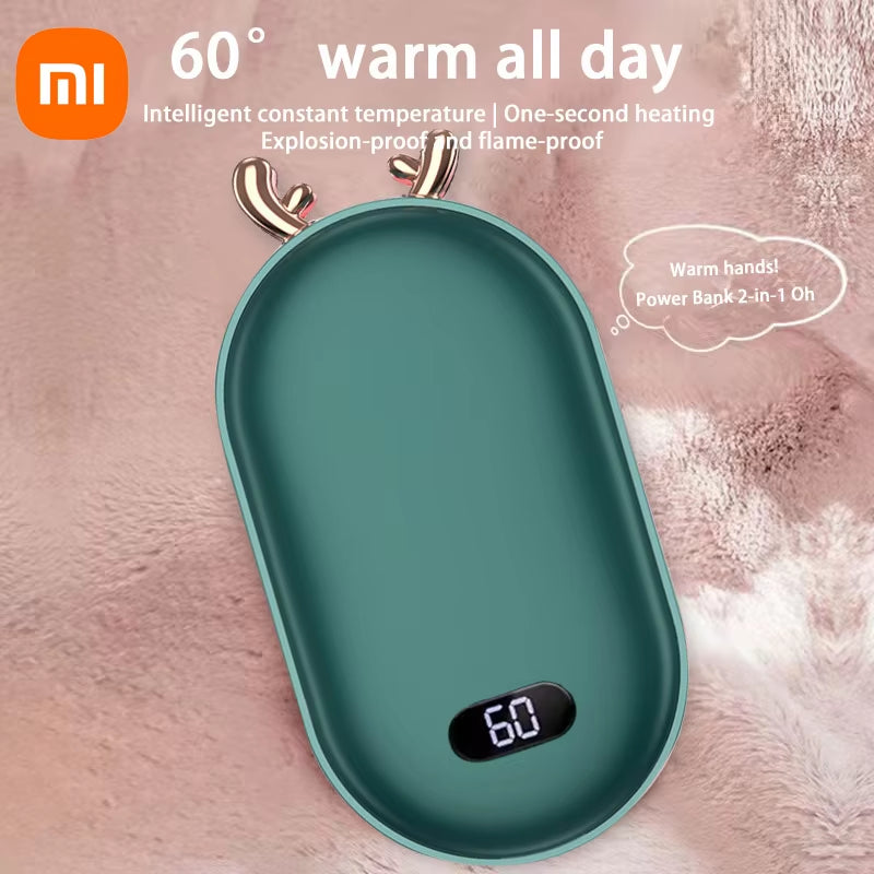 2-in-1 Portable Hand Warmer & Power Bank - Adjustable Temperature for Outdoor Adventures