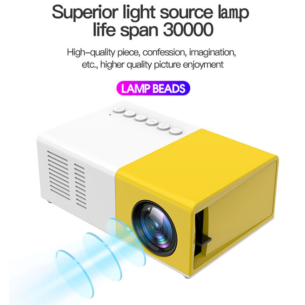 AU Mini Projector - Portable HDMI USB LED HD 1080P Home Cinema Device